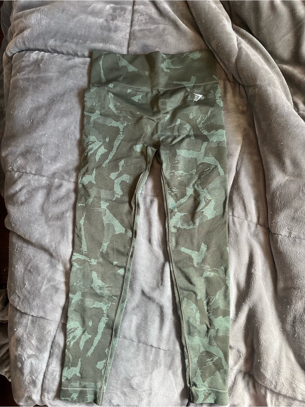 Gymshark Kids Green Camo Leggings